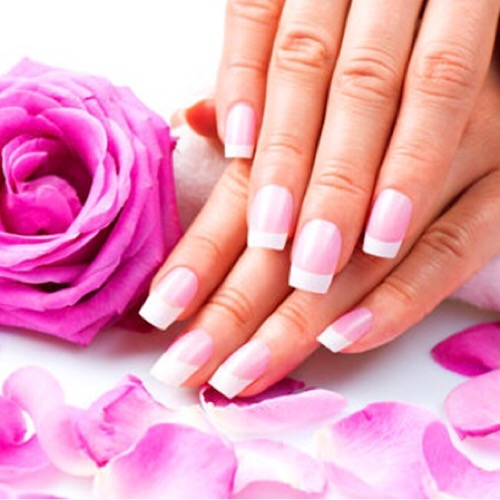 pink & white nails